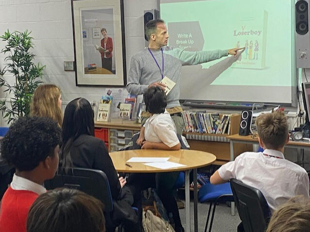 Ben presenting to students