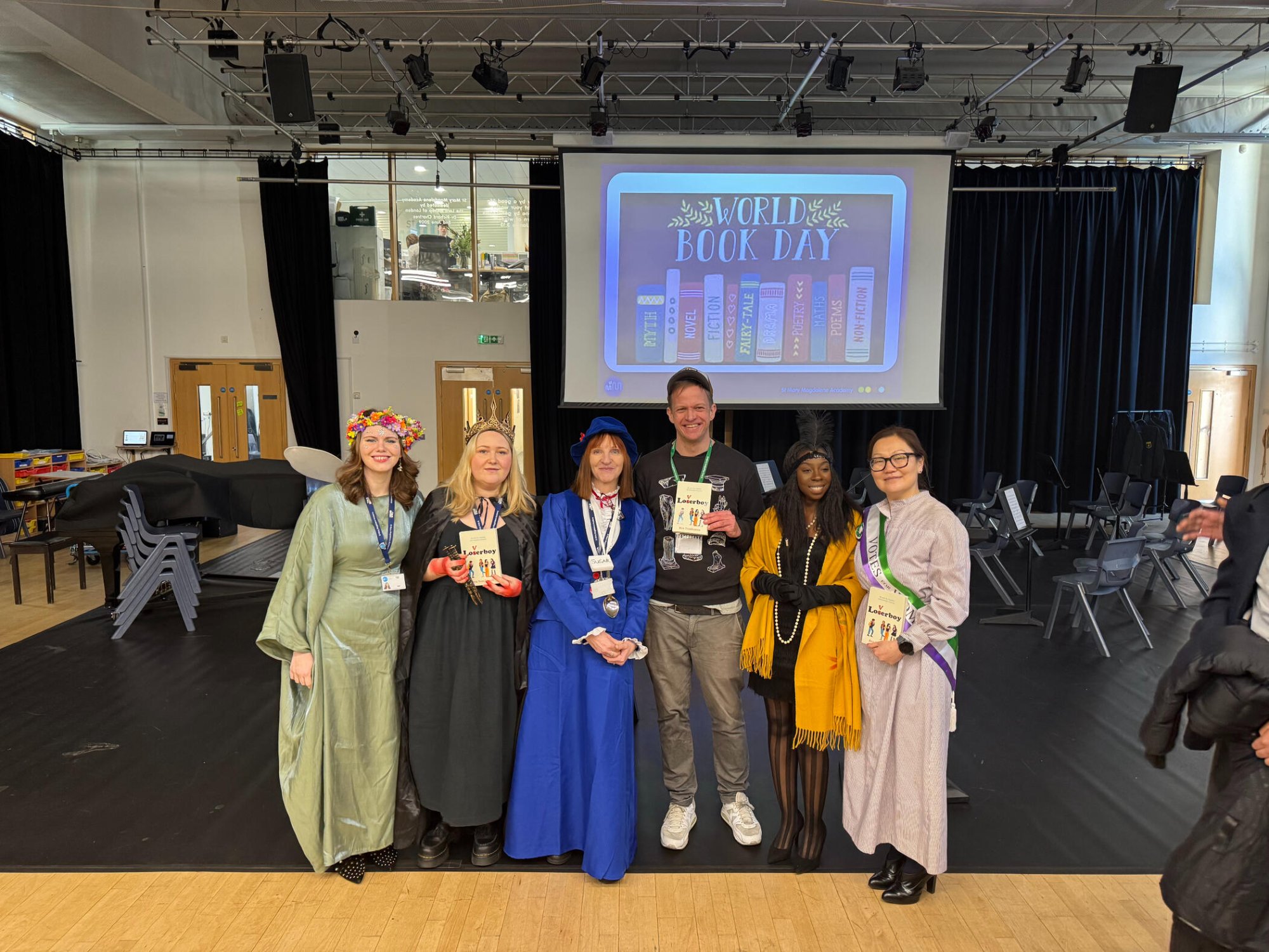 Ben speaking in school hall
